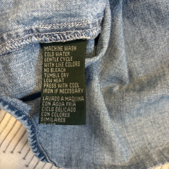 VTG Ralph Lauren Western Blue Denim Shirt with Pearl Buttons & Intricate Details - Picture 15 of 15